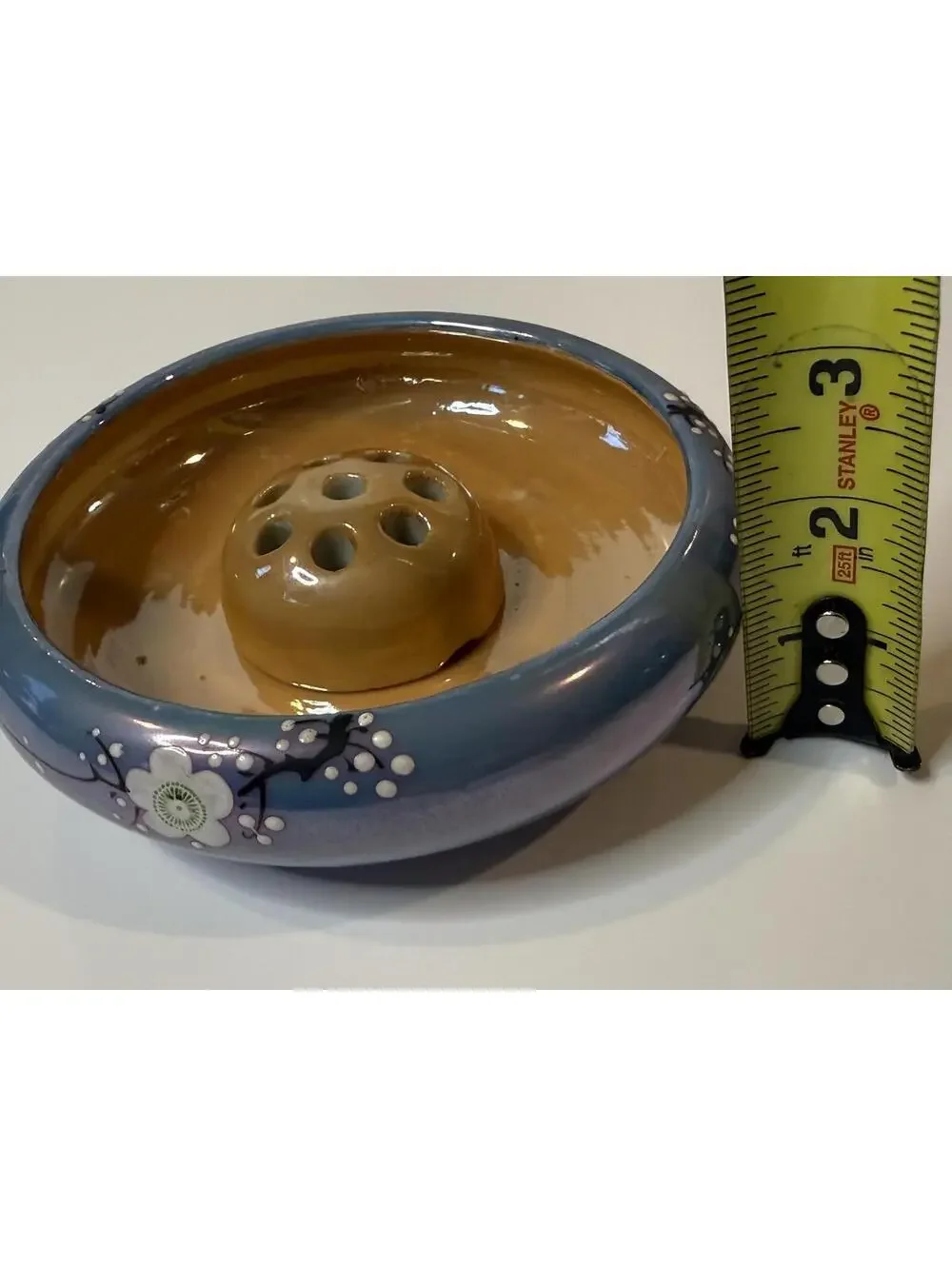 Vintage Japanese Ikebana Flower Arranging Bowl with Removable Flower Frog